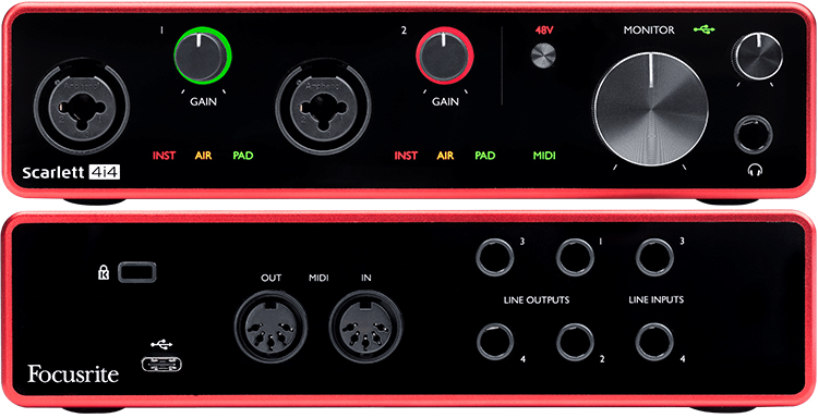 Focusrite Scarlett 2i2, USB audio interface